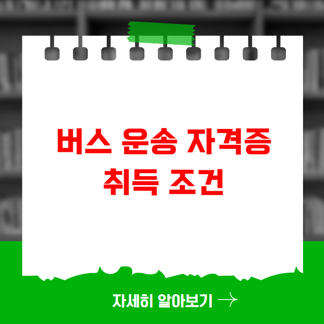 버스 운송 자격증 취득 조건