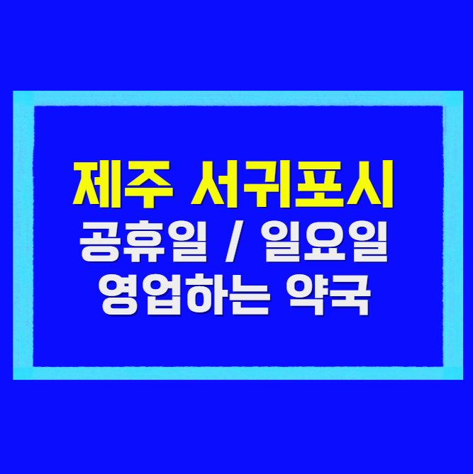 제주 서귀포시 공휴일 약국