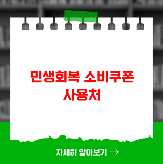 민생회복 소비쿠폰 사용처 민생회복 소비쿠폰 사용처