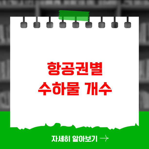 항공권별 수하물 개수와 무게 제한 차이 항공권별 수하물 개수와 무게 제한 차이