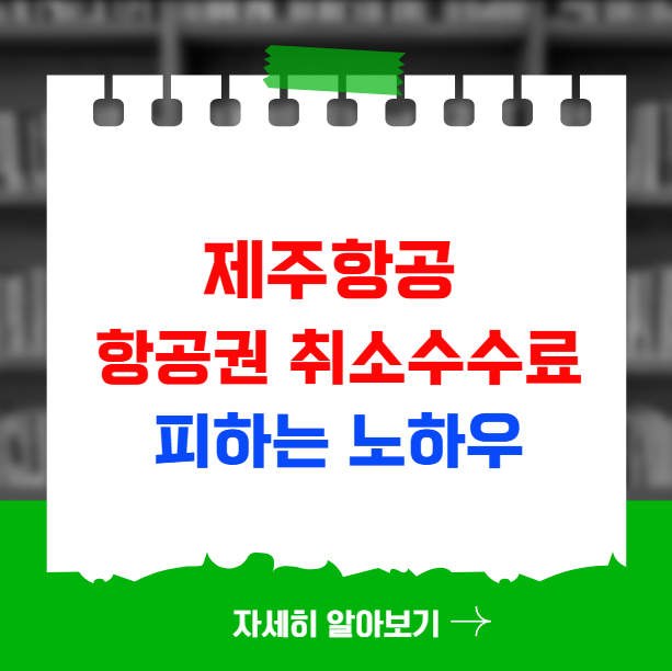 제주항공 항공권 취소 수수료 피하는 노하우