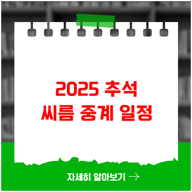 2025 추석 씨름 중계 일정