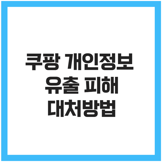 쿠팡 개인정보 유출 피해 대처방법 쿠팡 개인정보 유출 피해 대처방법