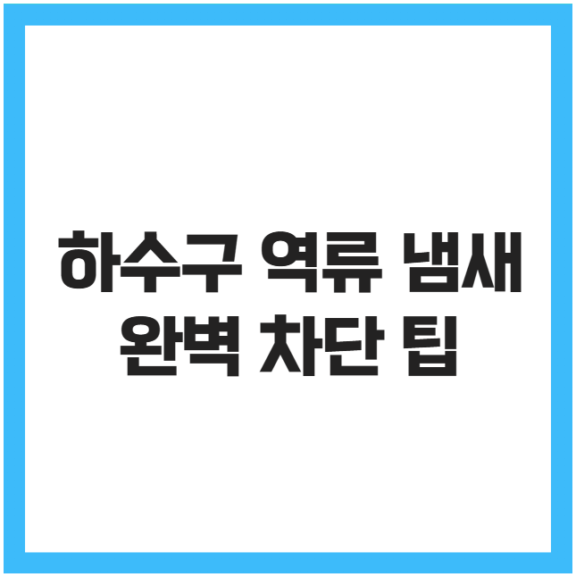 하수구 역류 냄새 완벽 차단 팁 하수구 역류 냄새 완벽 차단 팁