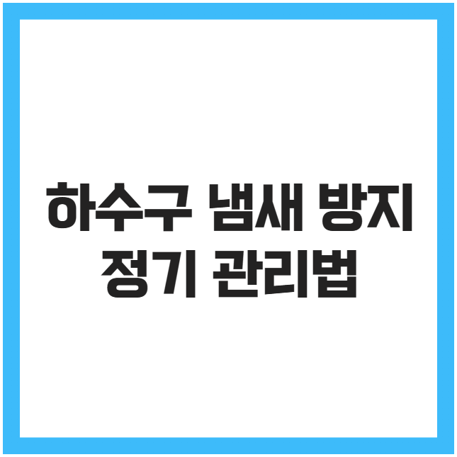하수구 냄새 방지 정기 관리법 하수구 냄새 방지 정기 관리법