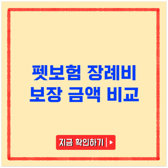 펫보험 장례비 보장 금액 비교 펫보험 장례비 보장 금액 비교